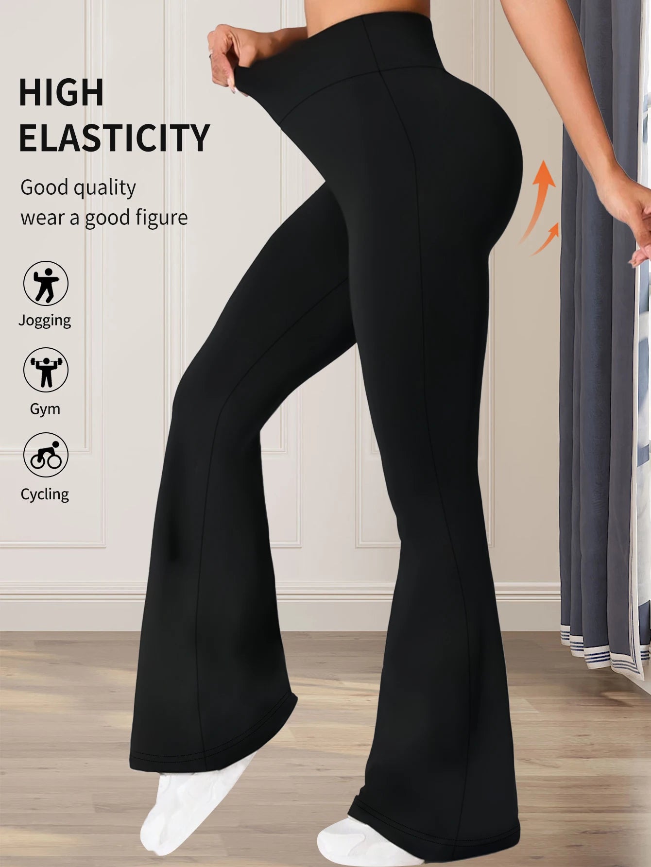High-Waist Fitted Flared Leggings