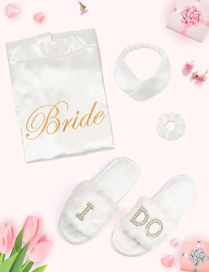 Bridal Robe & Slippers Set