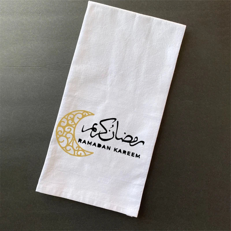 Ramadan White Tea Towel