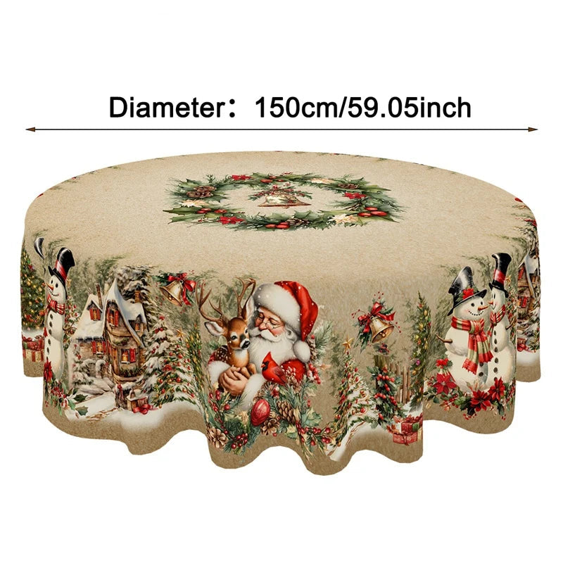 Santa Snowman Tablecloth