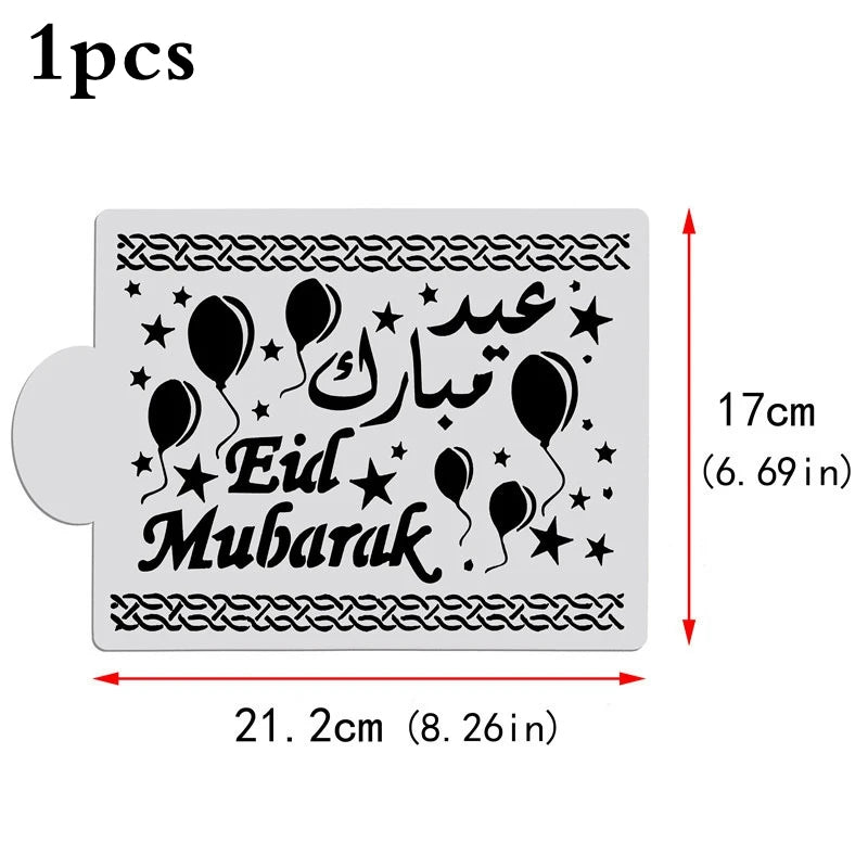زينة كيك العيد والاستنسل بالرش