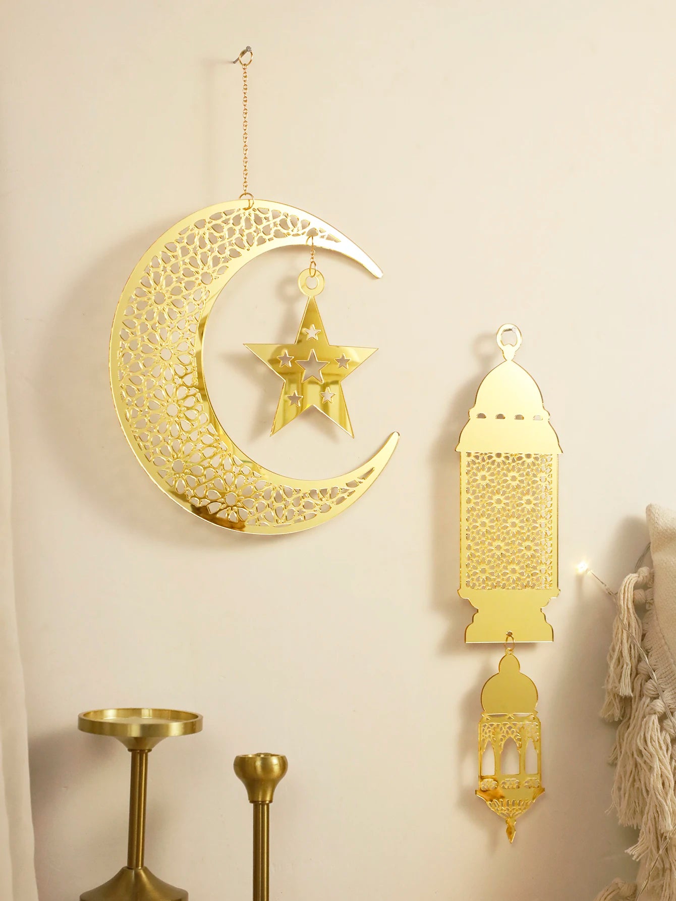 Gold Moon & Star Wall Decor