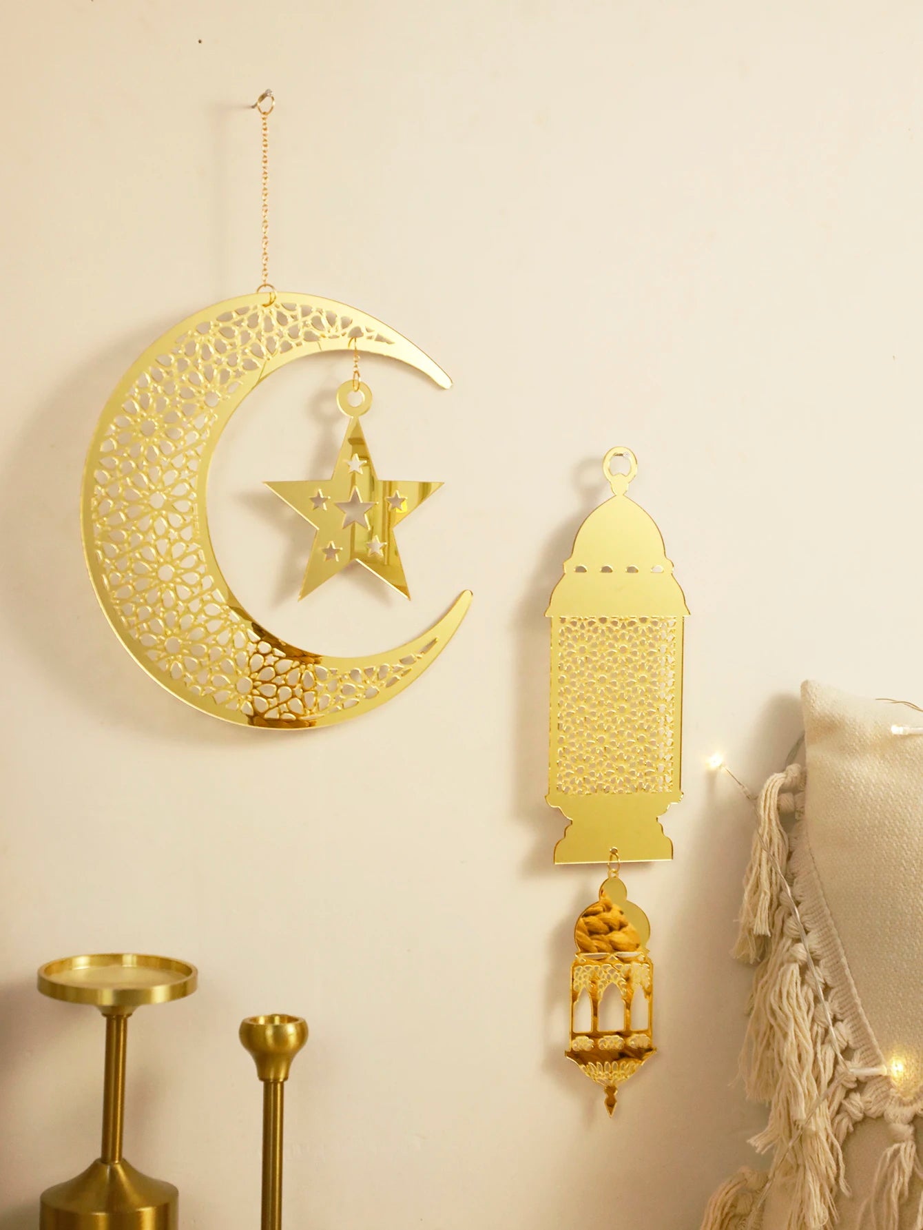 Gold Moon & Star Wall Decor