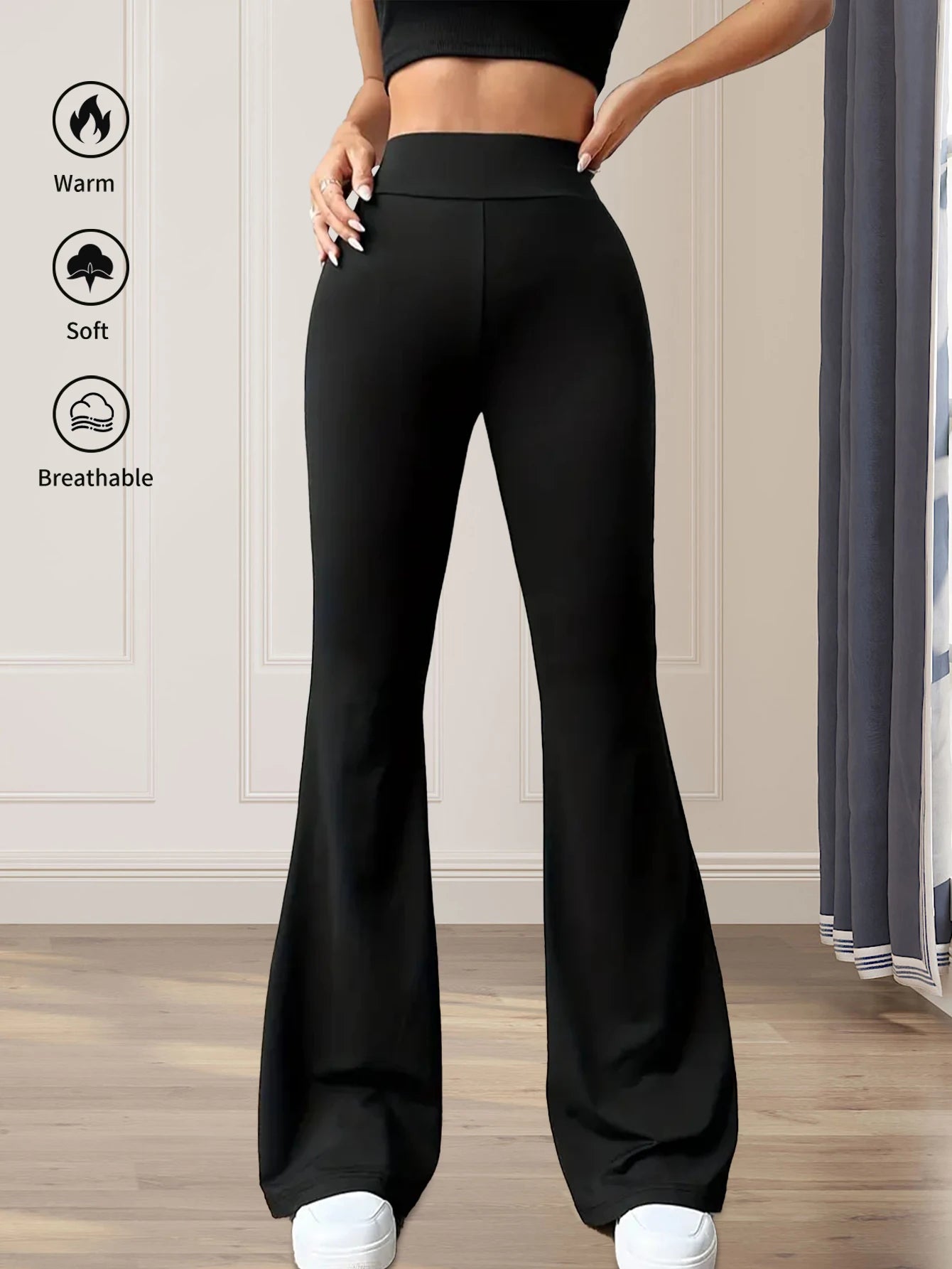 High-Waist Fitted Flared Leggings