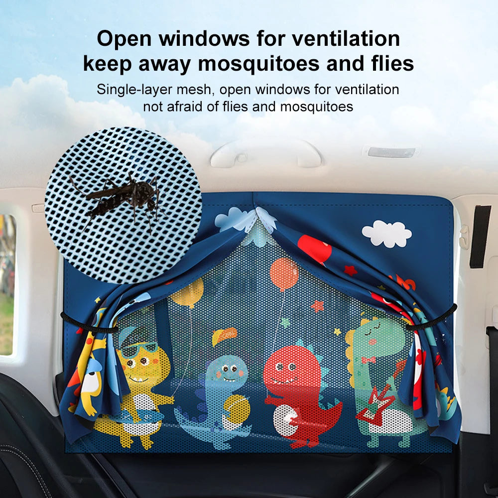 Magnetic Cartoon Car Curtain