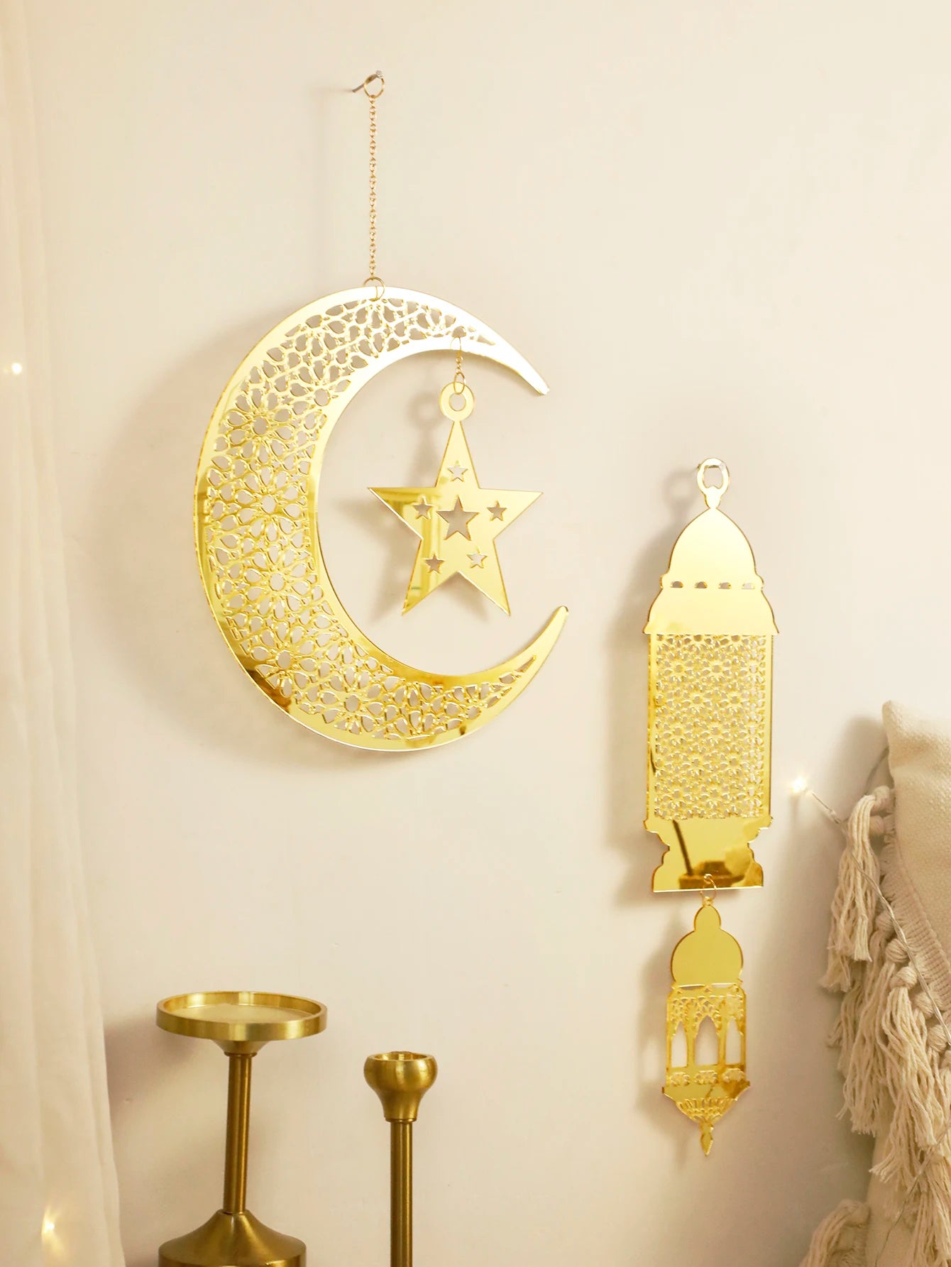 Gold Moon & Star Wall Decor