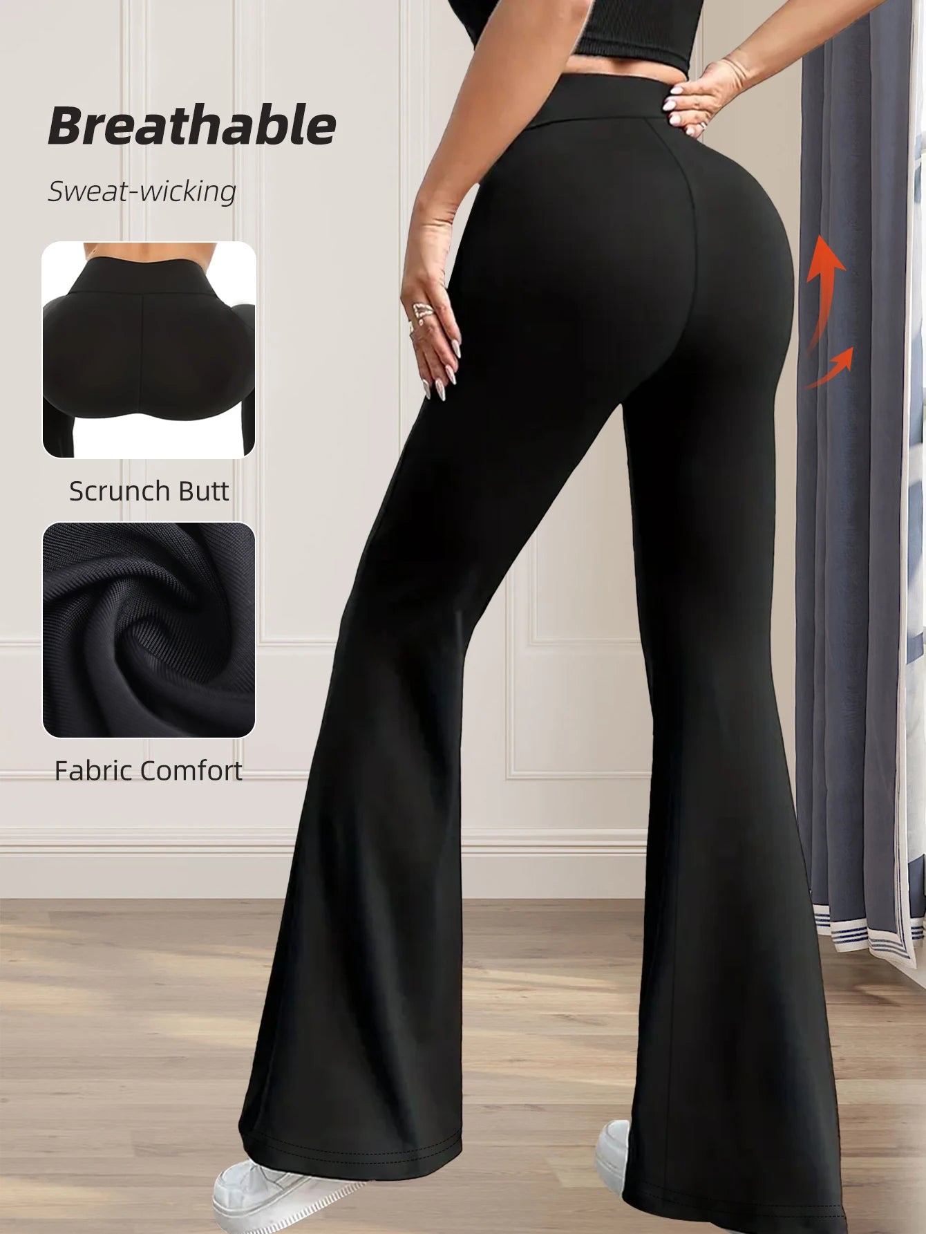 High-Waist Fitted Flared Leggings