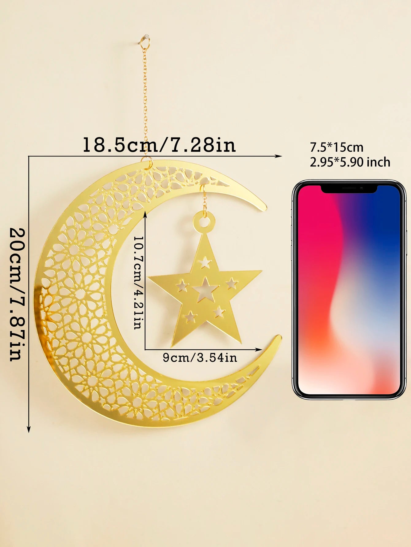 Gold Moon & Star Wall Decor