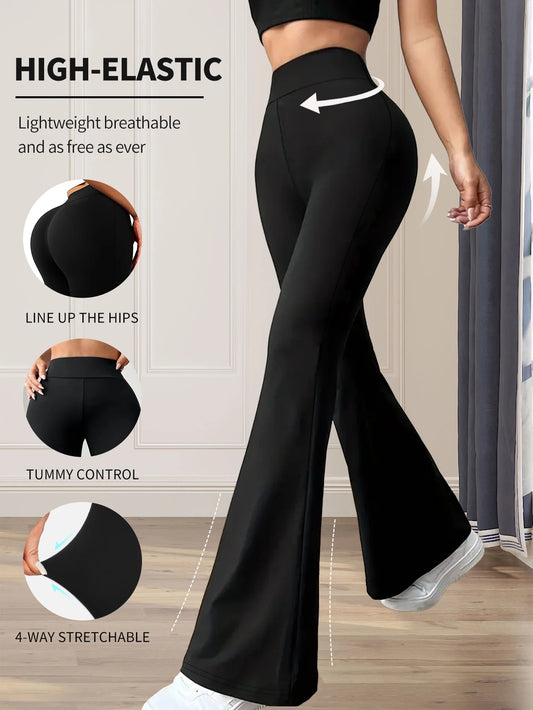 High-Waist Fitted Flared Leggings
