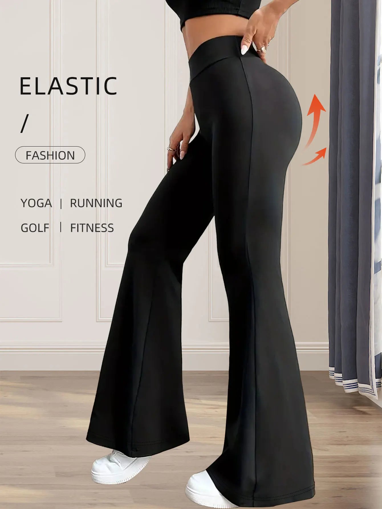 High-Waist Fitted Flared Leggings